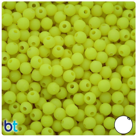BeadTin Chartreuse Matte 5mm Round Plastic Beads (700pcs)