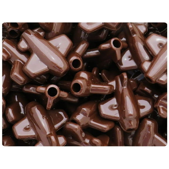 BeadTin Chocolate Opaque 25mm AirPlane Pony Beads (24pcs)