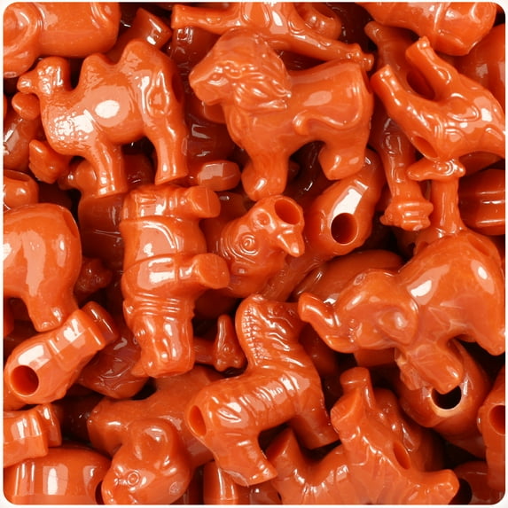 BeadTin Cinnabar Opaque Safari Animal Pony Beads (2oz)