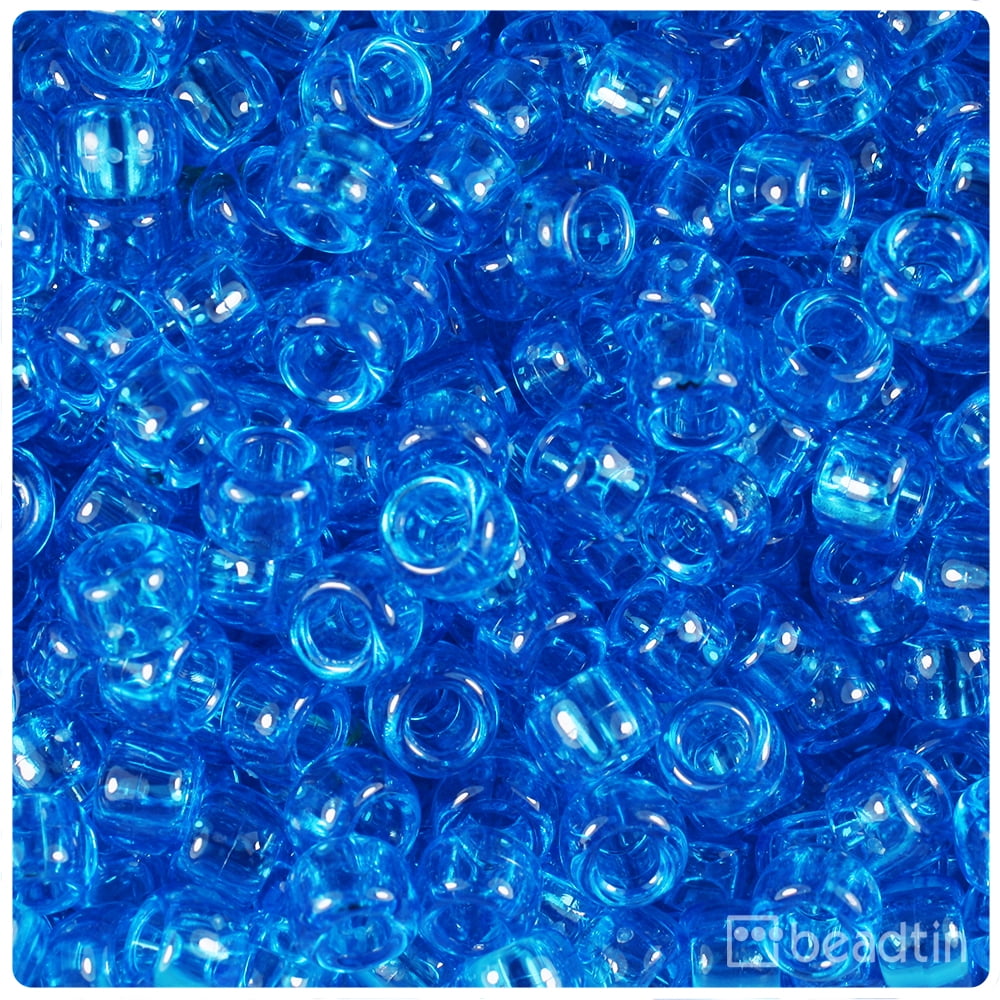 Vintage Denim Blue Opaque Plastic Pony Beads 6 x 9mm, 500 beads