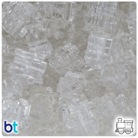 BeadTin Crystal Transparent 22mm Train Pony Beads (24pcs)