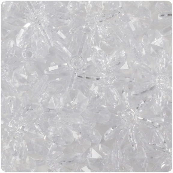 BeadTin Crystal Transparent 25mm SunBurst Craft Beads (80pcs)