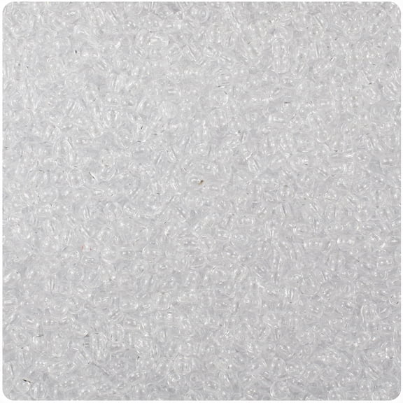 BeadTin Crystal Transparent 3mm Round Plastic Beads (1oz)