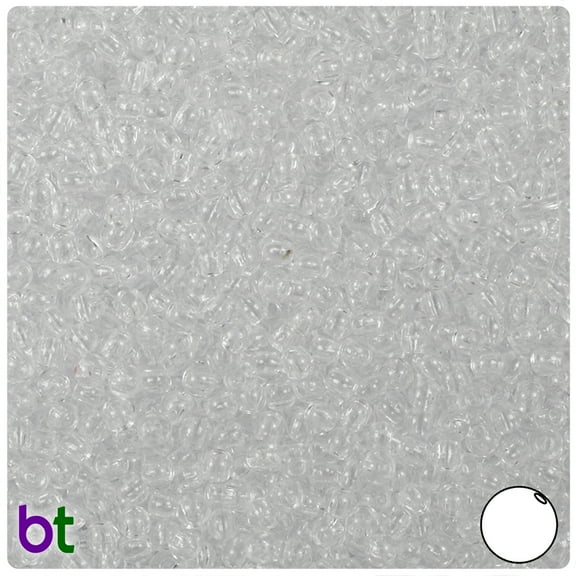 BeadTin Crystal Transparent 4mm Round Plastic Beads (1000pcs)