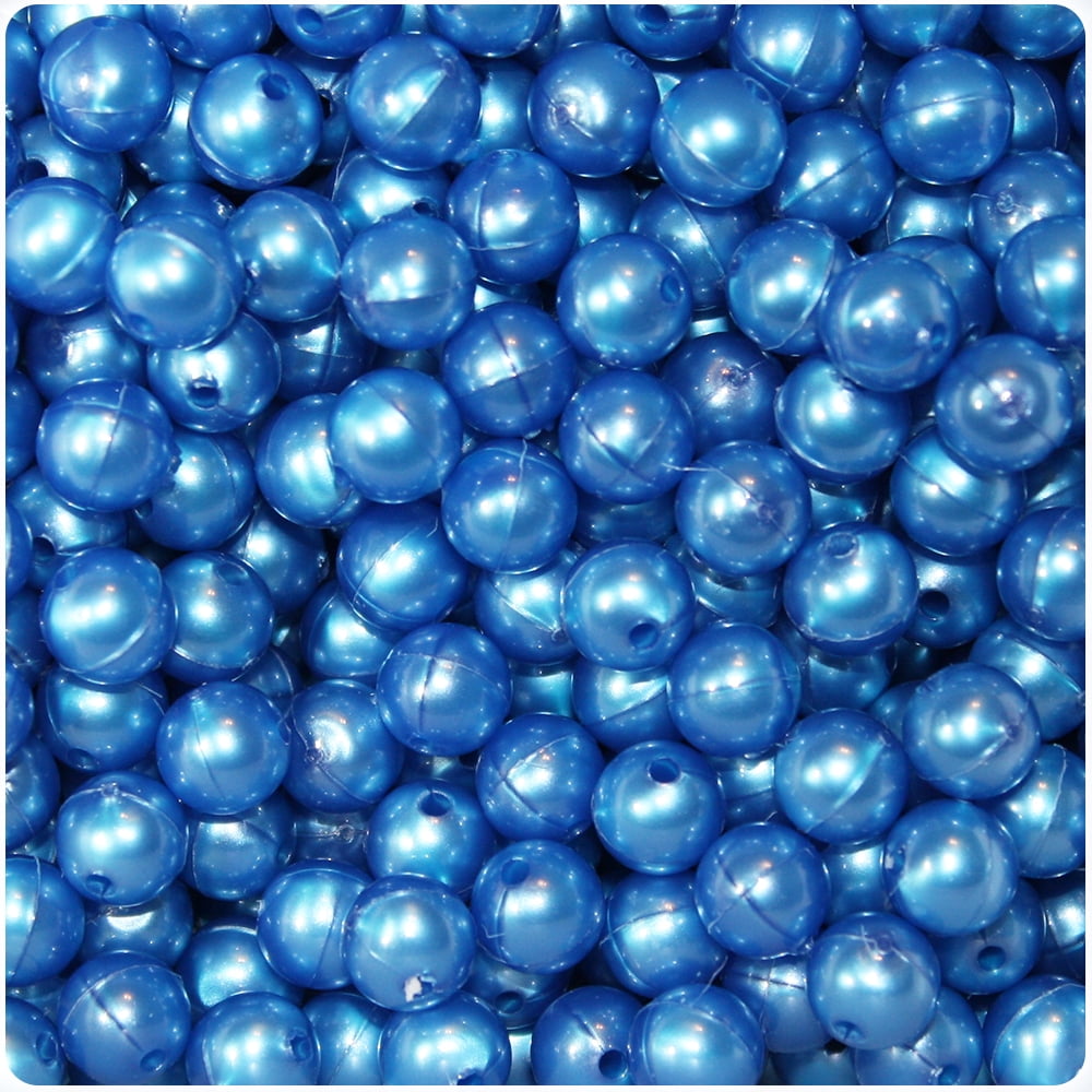 BeadTin Blue Glow 8mm Round Craft Beads (300pcs)