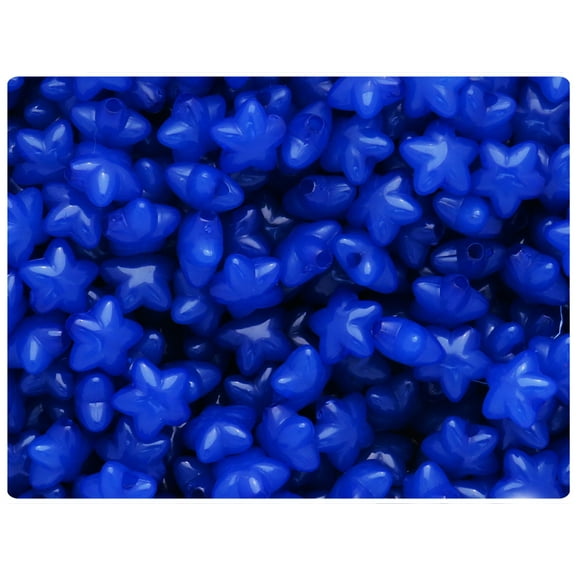 BeadTin Dark Blue Translucent 10mm Star Plastic Craft Beads (125pcs)