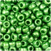 BeadTin Dark Green Pearl 9mm Barrel Pony Beads (500pc)