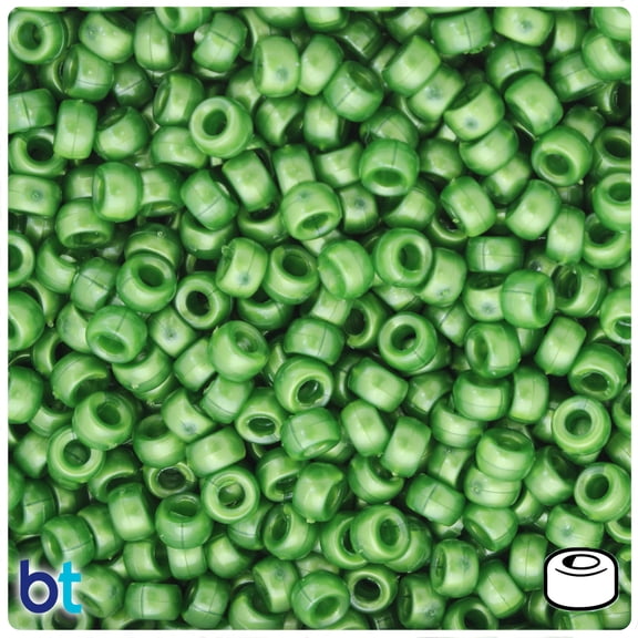 BeadTin Dark Greenl Pearl 6.5mm Mini Barrel Pony Beads (1000pcs)