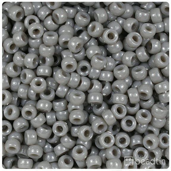 BeadTin Dark Grey Opaque 6.5mm Mini Barrel Pony Beads (1000pcs)