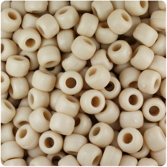 BeadTin Dark Ivory Matte 9mm Barrel Pony Beads (500pc)