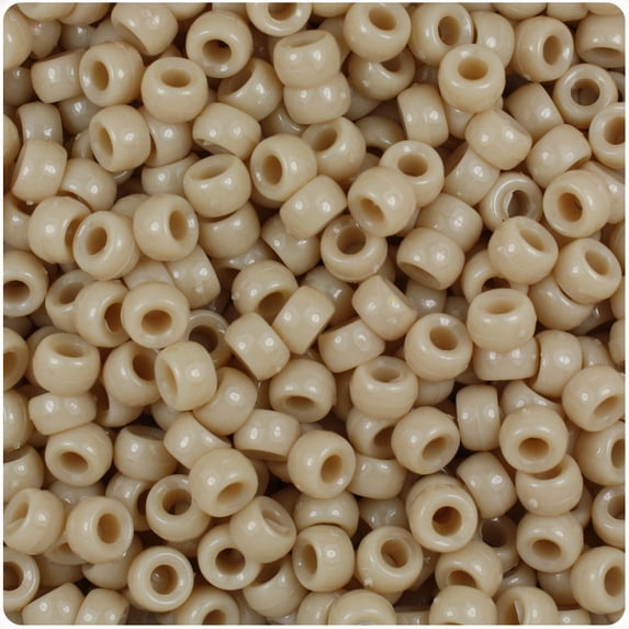 BeadTin Dark Ivory Opaque 6.5mm Mini Barrel Pony Beads (1000pcs)