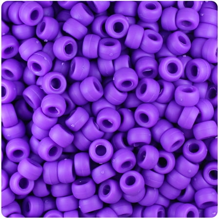 BeadTin Dark Lilac Matte 6.5mm Mini Barrel Pony Beads (1000pcs)