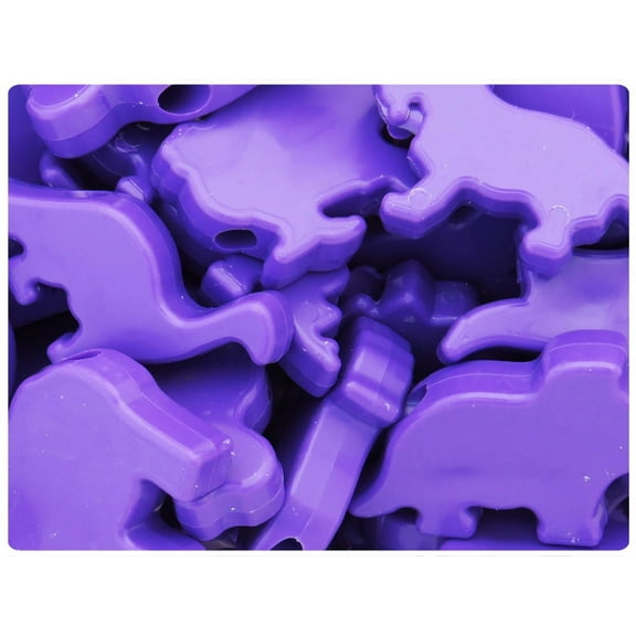 BeadTin Dark Lilac Opaque 30-40mm Dinosaur Pony Beads (4oz)