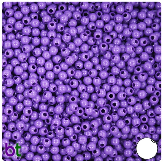 BeadTin Dark Lilac Opaque 4mm Round Plastic Beads (1000pcs)