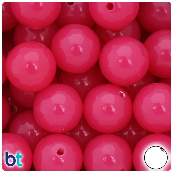 BeadTin Dark Pink Translucent 20mm Round Plastic Beads (10pcs)