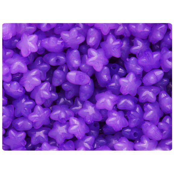 BeadTin Dark Purple Translucent 10mm Star Plastic Craft Beads (125pcs)