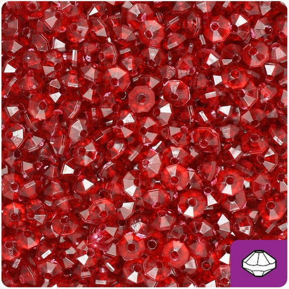 BeadTin Dark Ruby Transparent 6mm Faceted Rondelle Craft Beads (1350pcs)