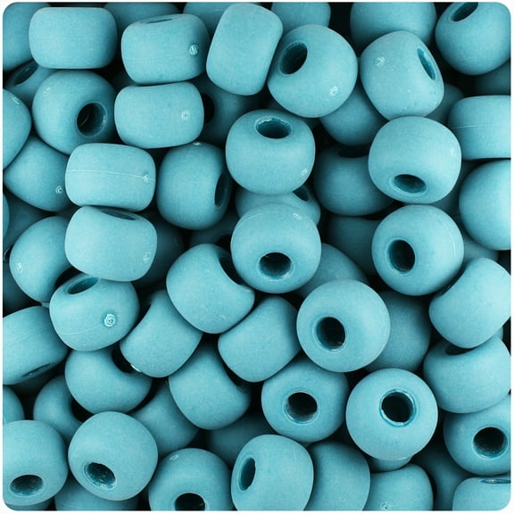 BeadTin Dark Teal Matte 11mm Large Barrel Pony Beads (250pcs)
