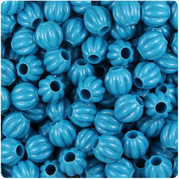 BeadTin Dark Turquoise Opaque 10mm Melon Pony Beads (300pcs)