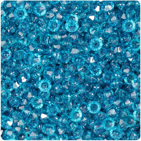 BeadTin Dark Turquoise Transparent 6mm Faceted Rondelle Craft Beads (1350pcs)