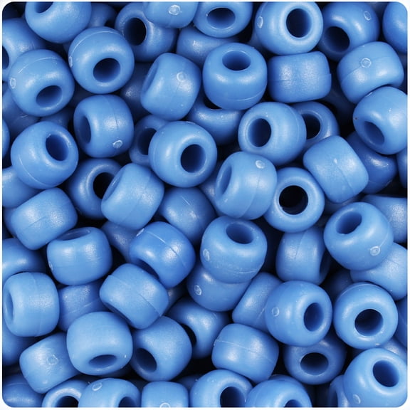 BeadTin Denim Blue Matte 9mm Barrel Pony Beads (500pc)