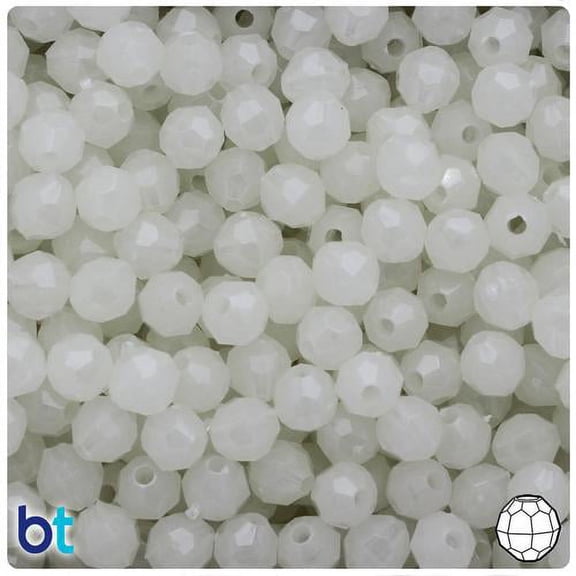 BeadTin Double Glow-in-the-Dark 8mm Faceted Round Plastic Beads (450pcs)