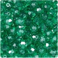thumbnail image 1 of BeadTin Emerald Transparent 10mm Faceted Round Craft Beads (225pcs), 1 of 2