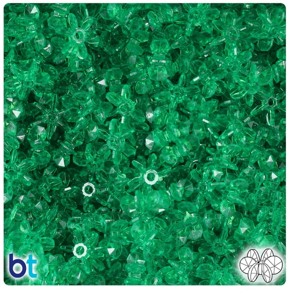 BeadTin Emerald Transparent 10mm SunBurst Craft Beads (450pcs)