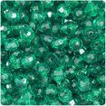 thumbnail image 1 of BeadTin Emerald Transparent 8mm Faceted Round Craft Beads (450pcs), 1 of 2