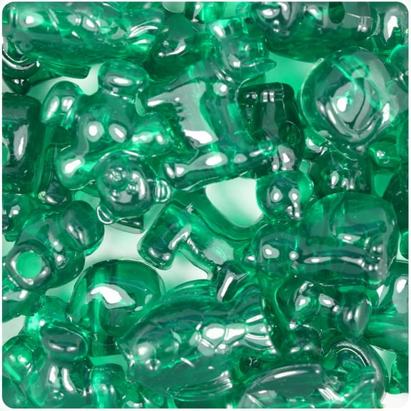 BeadTin Emerald Transparent Pet Parade Pony Beads (2oz)