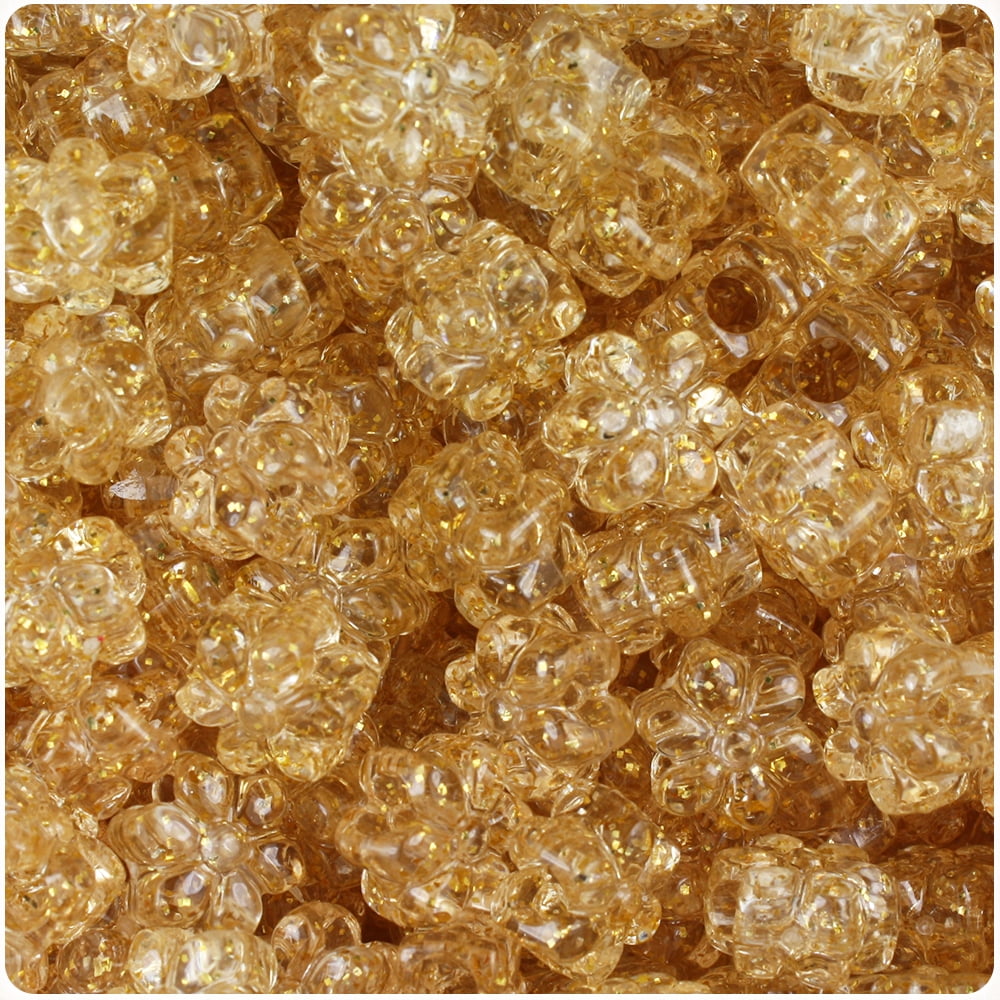 BeadTin Opaque Multi 13mm Flower Pony Beads – 250pcs Craft Beads For Jewelry & Kids' Projects