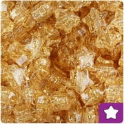 BeadTin Gold Sparkle 13mm Star Pony Beads (250pcs)