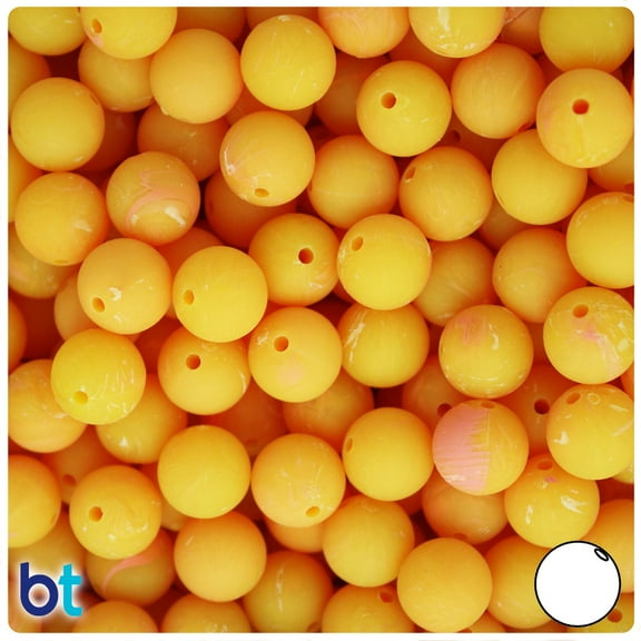BeadTin Golden Roe Matte 10mm Round Plastic Beads (150pcs)
