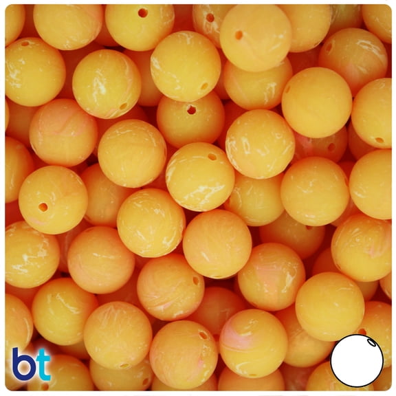 BeadTin Golden Roe Matte 12mm Round Plastic Beads (60pcs)