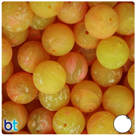 BeadTin Golden Roe Matte 14mm Round Plastic Beads (36pcs)