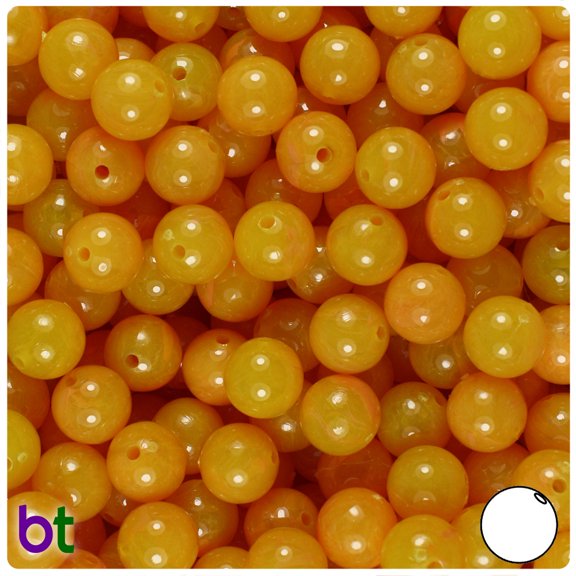 BeadTin Golden Roe Opaque 10mm Round Plastic Beads (150pcs)