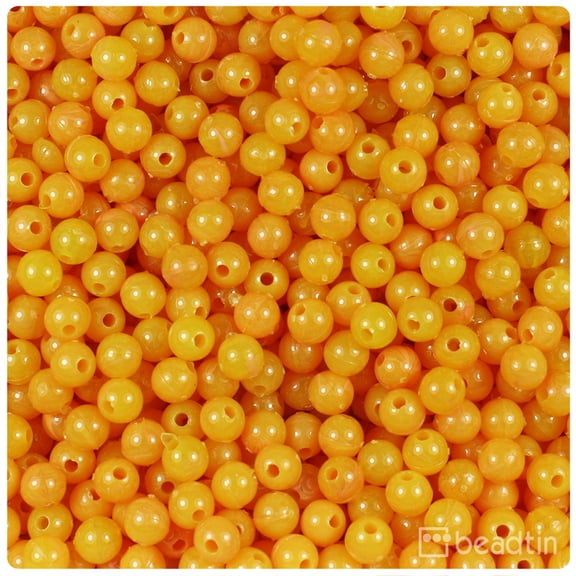 BeadTin Golden Roe Opaque 6mm Round Craft Beads (500pcs)