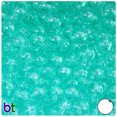 thumbnail image 1 of BeadTin Green Aqua Transparent 10mm Round Craft Beads (150pcs), 1 of 1