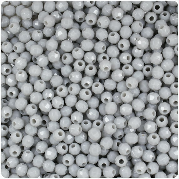 BeadTin Grey Opaque 4mm Faceted Round Craft Beads (1350pcs)