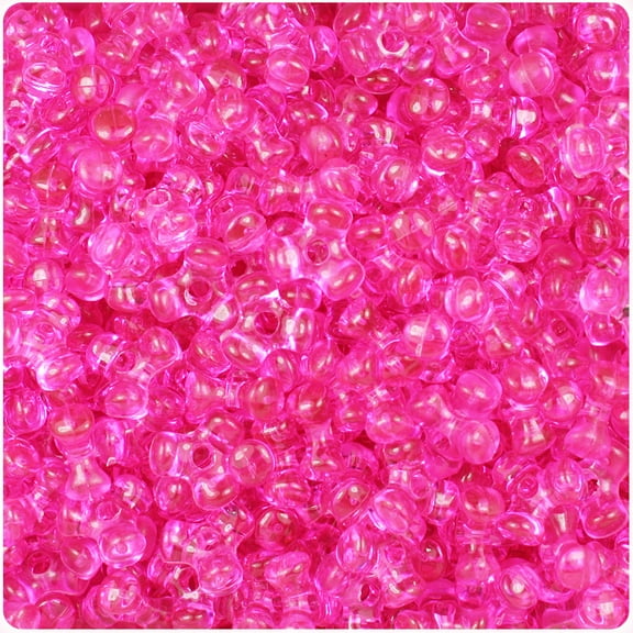 BeadTin Hot Pink Transparent 11mm TriBead Craft Beads (500pcs)