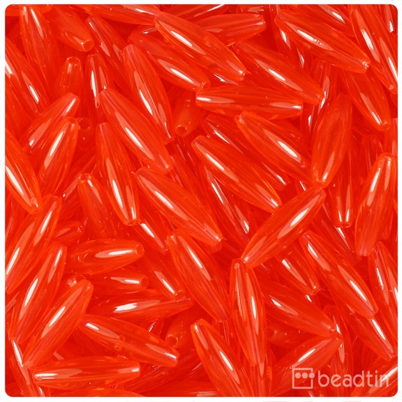 BeadTin Hyacinth Transparent 19mm Spaghetti Plastic Beads (150pcs)