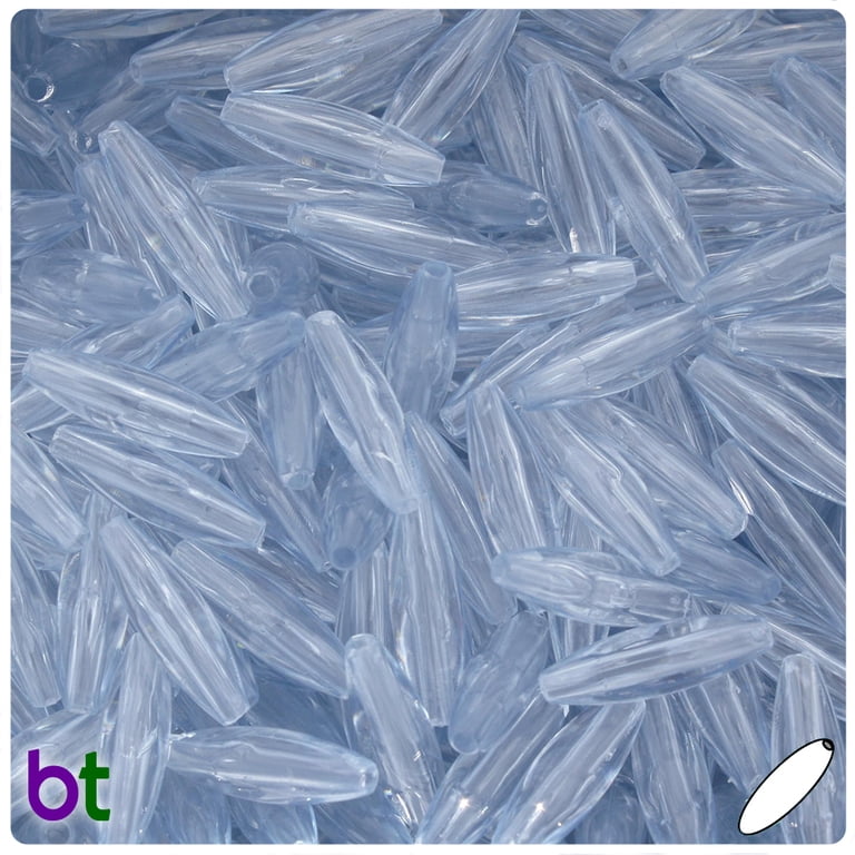 100 Pcs Plastic Spaghetti Beads - 20mm Royal Blue, Opaque Cylinder Beads For Jewelry Making, Crafts, Embellishments