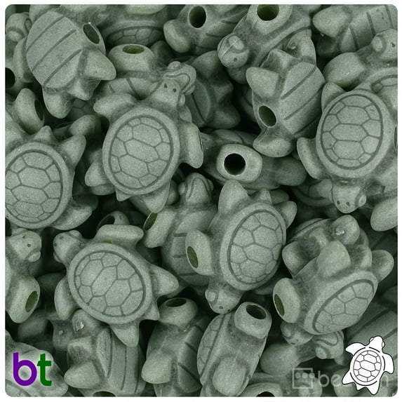 BeadTin Jade Antique 23mm Sea Turtle Pony Beads (24pcs)