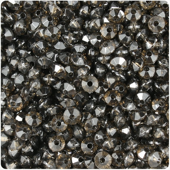 BeadTin Jet Transparent 6mm Faceted Rondelle Craft Beads (1350pcs)