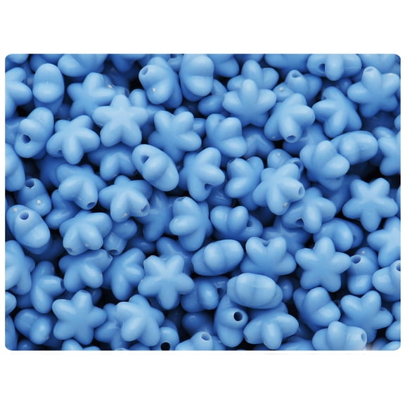 BeadTin Light Blue Opaque 10mm Star Plastic Craft Beads (125pcs)