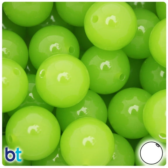 BeadTin Light Green Translucent 20mm Round Plastic Beads (10pcs)