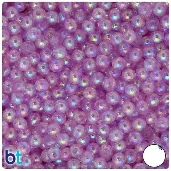 BeadTin Light Purple AB Transparent 6mm Round Acrylic Beads (300pcs)