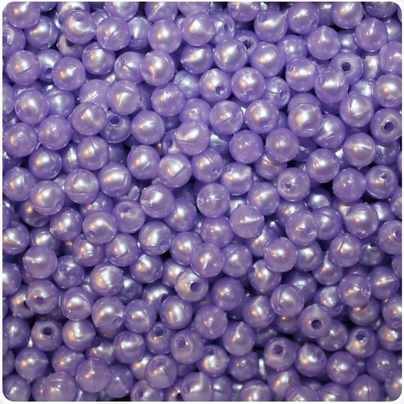 BeadTin Light Purple Pearl 6mm Round Craft Beads (500pcs)