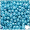 thumbnail image 1 of BeadTin Light Turquoise Crackle AB 8mm Round Plastic Beads (150pcs), 1 of 1