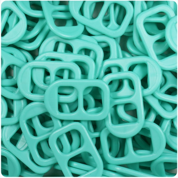 BeadTin Light Turquoise Opaque 25mm Soda Pop Tabs (2oz)